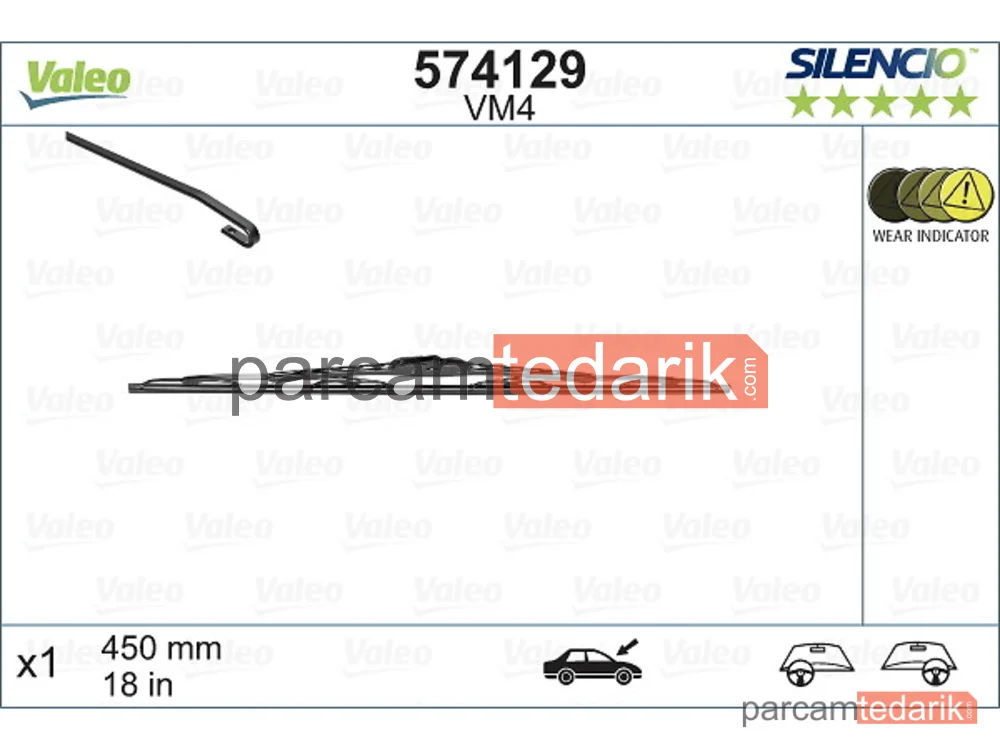 574129 | Silecek Süpürgesi (450 mm) — Alfa Romeo 33, VW Golf II, Peugeot 205 II